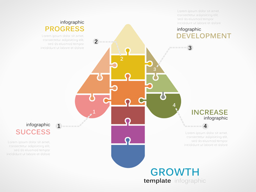 Puzzle infographics template vector 07 template puzzle infographics   