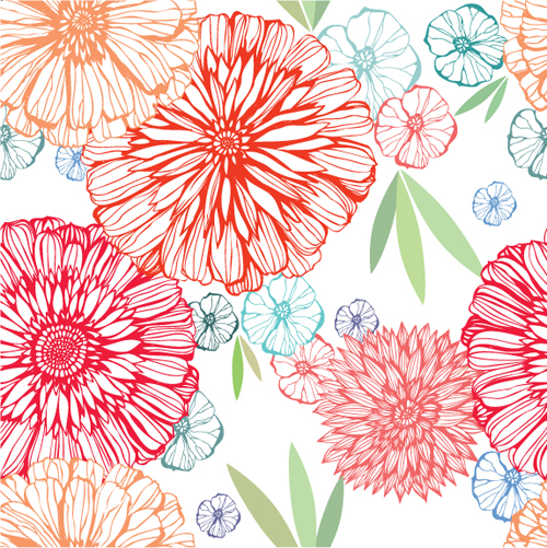 Vivid Flower pattern design vector graphic 03 vivid pattern flower   
