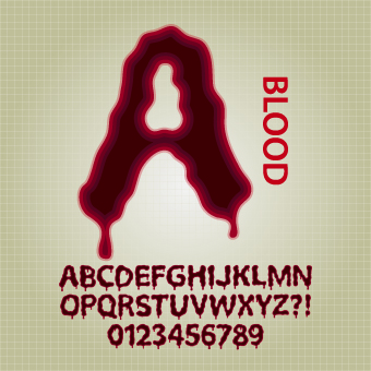 Blood style alphabet font design vector style blood alphabet   