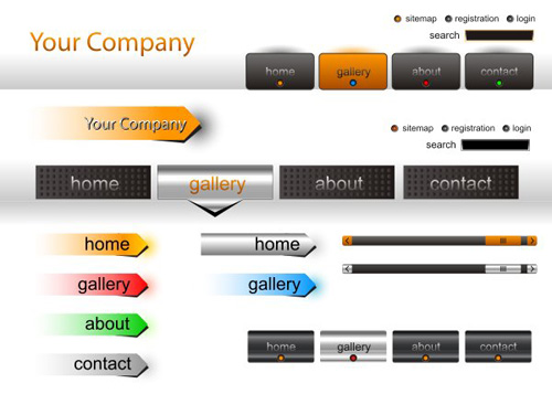 Company website menu buttons vector collection 21 website menu company collection buttons   