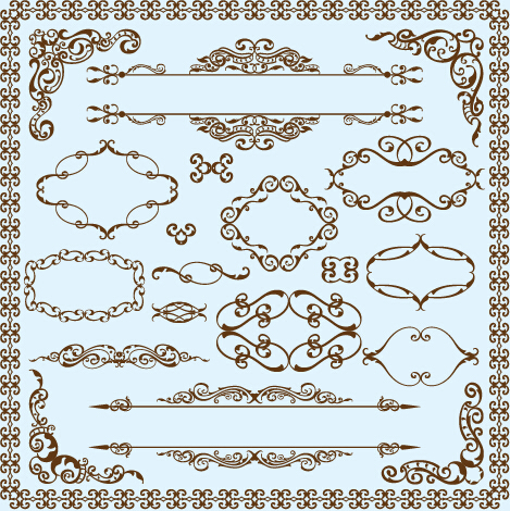 Simple frame with borders and ornaments vector design 07 simple ornaments borders   