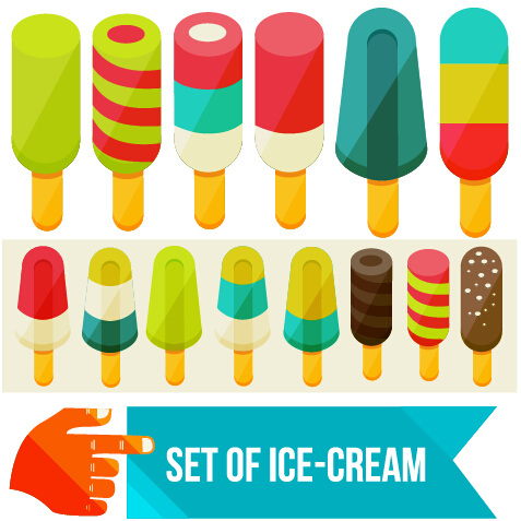 Set of Ice cream vector material 02 vector material ice cream cream   