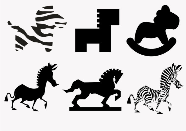 Funny zebra with horse silhouette vector zebra silhouette horse funny   