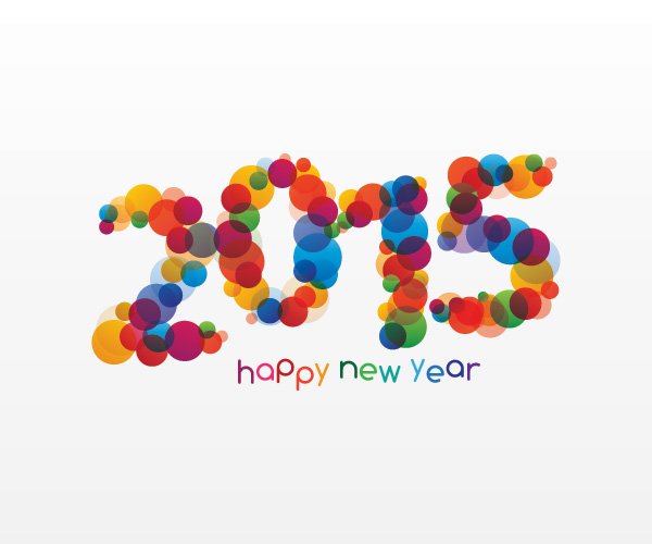 Colored dot 2015 new year design vector new year dot colored 2015   