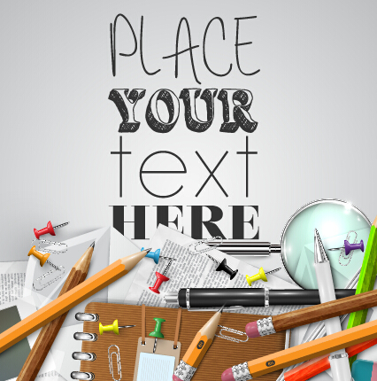 Pencil and learning tools background vector 07 pencil learning tools background   