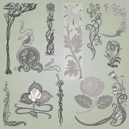 Vintage Symbols and Decoration Patterns vector set 05 vintage symbols symbol patterns pattern decoration   