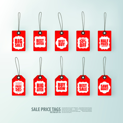 Creative sale price tags vector set 04 tags sale price creative   