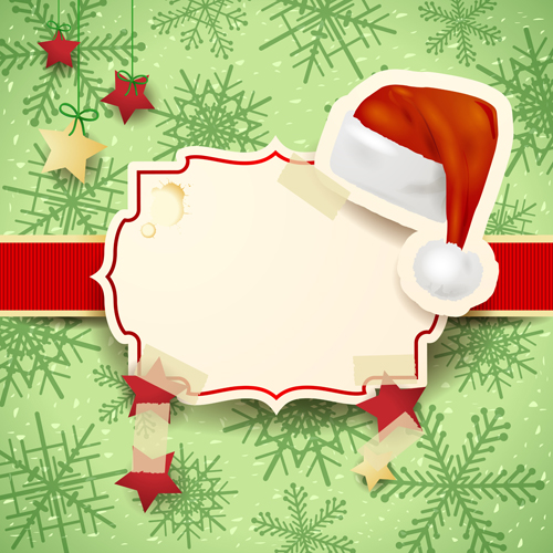 Cute Christmas cards with frame vector set 07 illustration frame cute christmas cards card   