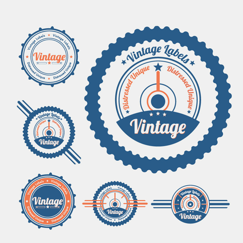 Vintage Object Labels design elements vector 02 vintage object labels label elements element   