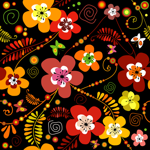 Set of Flower Pattern vector art 01 pattern vector pattern flower   