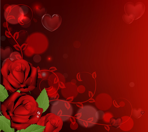 Valentines with Romantic backgrounds vector 04 Valentine romantic   