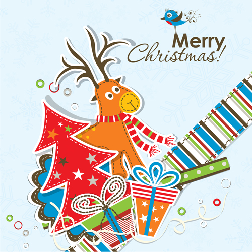 Christmas stickers greeting card vector stickers greeting christmas card   