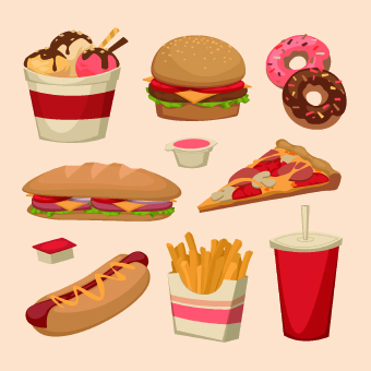 Various Food elements vector set 01 Various elements element   