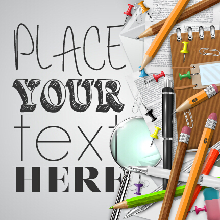 Pencil and learning tools background vector 03 pencil learning tools background   