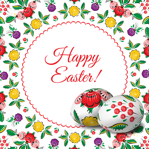 Floral easter egg background vector material 02 floral easter egg easter background   