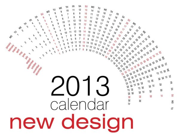 Creative 2013 Calendars design elements vector set 01 elements element creative calendars calendar   