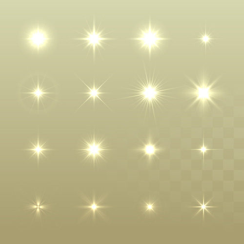 Glowing stars effects vector set 04 stars glowing effects   