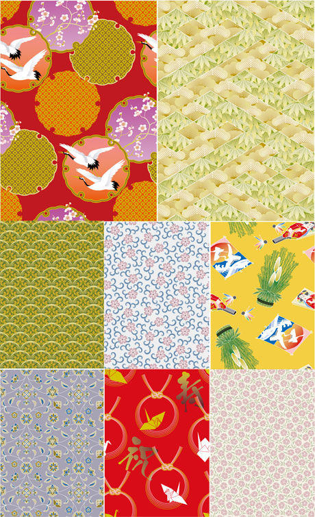 Japanese pattern background art pine pattern material Japanese style cranes crane background and wind   