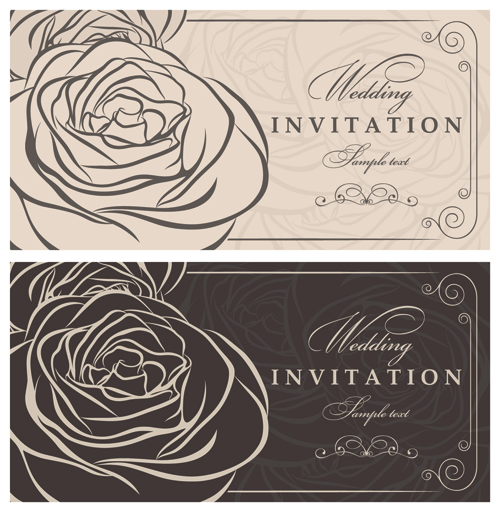 Vector Retro Invitations design elements 05 invitation elements element design elements   