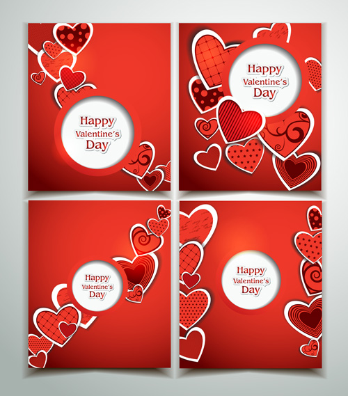 Romantic Happy Valentine day cards vector 18 Valentine day Valentine romantic happy cards card   