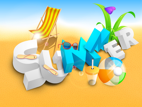 Summer holiday beach creative background vecor 02 summer holiday Creative background creative beach background   