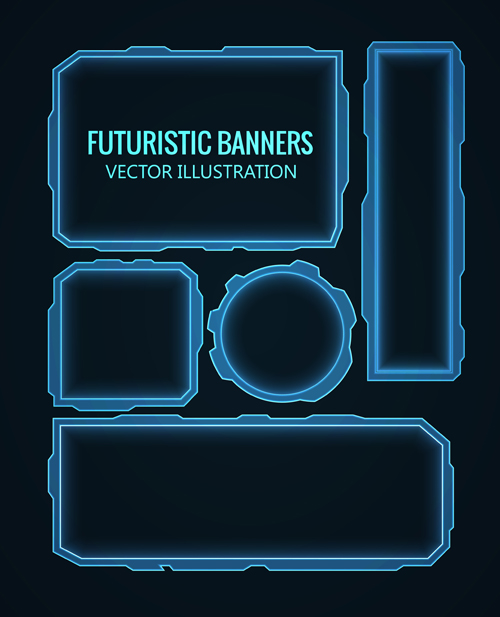 Futuristic banner concept vector 09 futuristic concept banner   