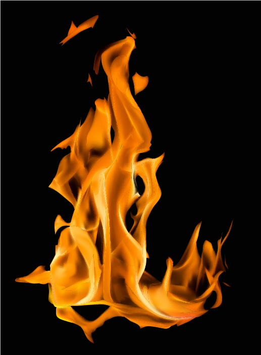 Realistic flame with black background vector 04 realistic flame black background   