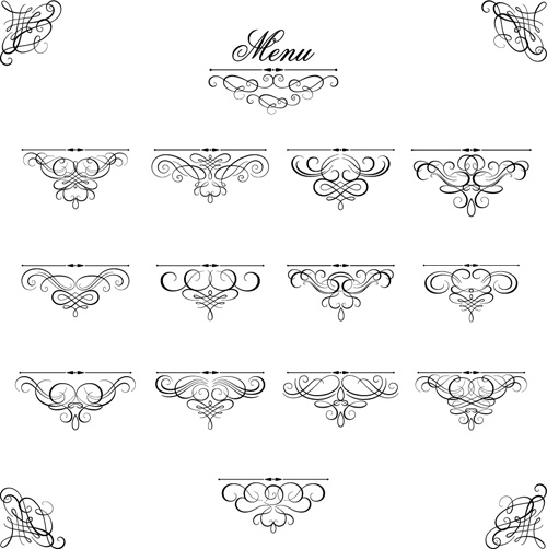 Ornaments calligraphy vintage vectors 01 vintage ornaments Calligraphy font   