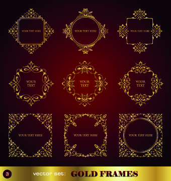 Golden ornament borders and frame vector 01 ornament golden frame borders border   
