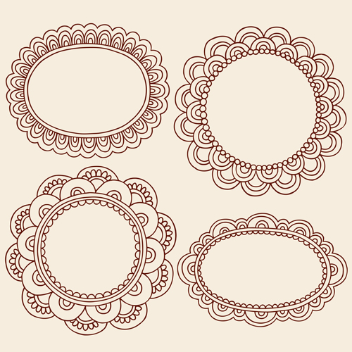 Cute hand drawn framework vector material 03 hand drawn framework cute   