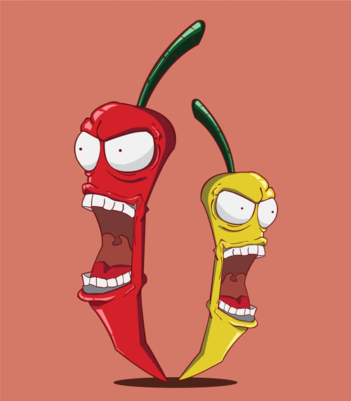 Funny hot pepper cartoon styles vector 03 pepper hot pepper funny cartoon   