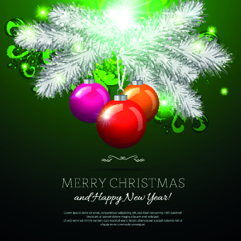 Beautiful Christmas baubles elements vector backgound 02 elements element christmas beautiful baubles   