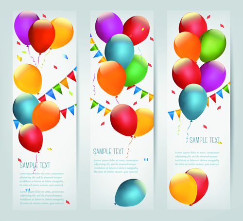 Colored balloons holiday banner vector 03 holiday colored banner balloons   