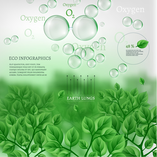 Eco data infographic vector template material 07 template infographic eco data   