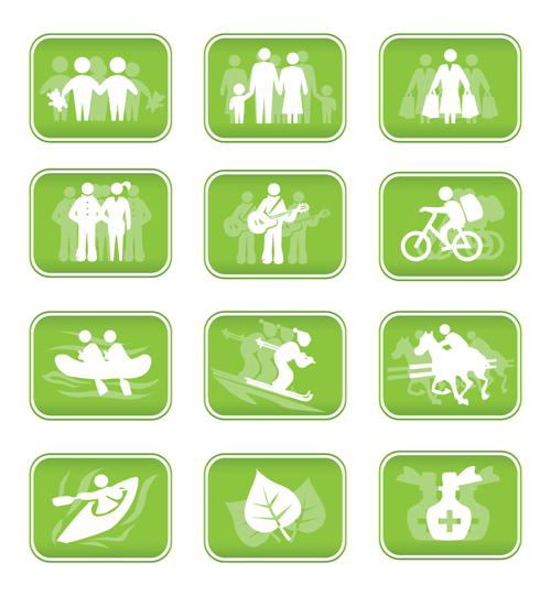 Set of Different family logos vector 02 logo family different   
