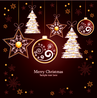 Christmas luxury decor elements vector background 05 Vector Background luxury elements element christmas background   