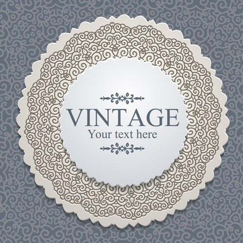 Exquisite lace vintage cards vector set 01 vintage exquisite cards card   