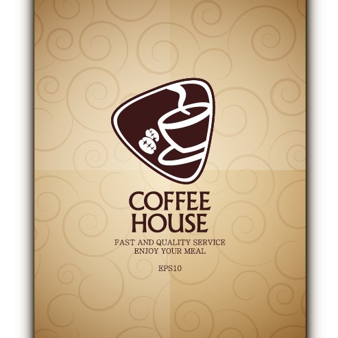 Coffee menu cover design vector material 03 vector material menu cover coffee   