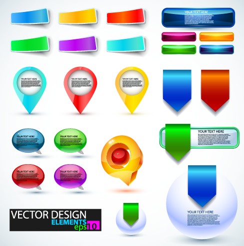 Shiny button and web labels vector web shiny label button   