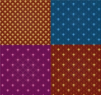 Tiled patterns art vector set tiled patterns art   