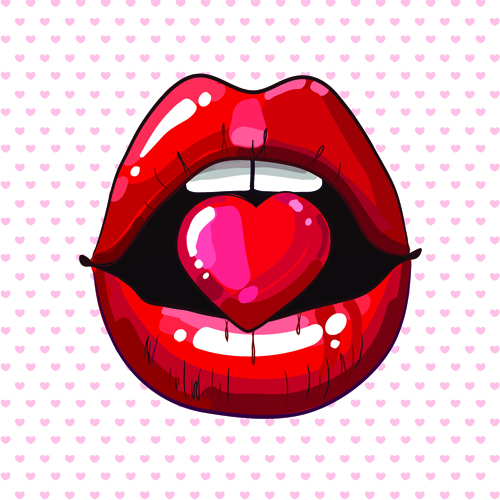 Beautiful lips vector material set 05 material lips beautiful   