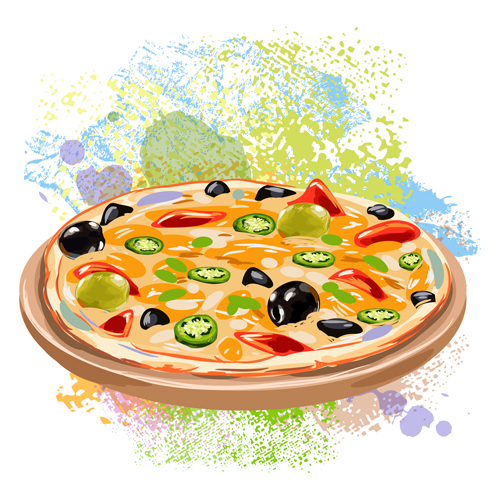 Pizza with grunge background vector 02 pizza grunge background   