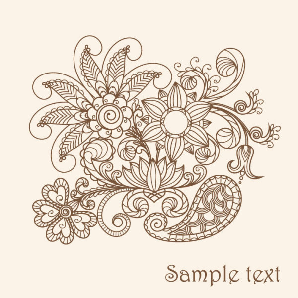 The line of draft of Exquisite Floral vector 04 vector floral   