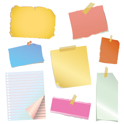 Multicolor Message paper and paper clip vector 01 paper clip paper multicolor message   