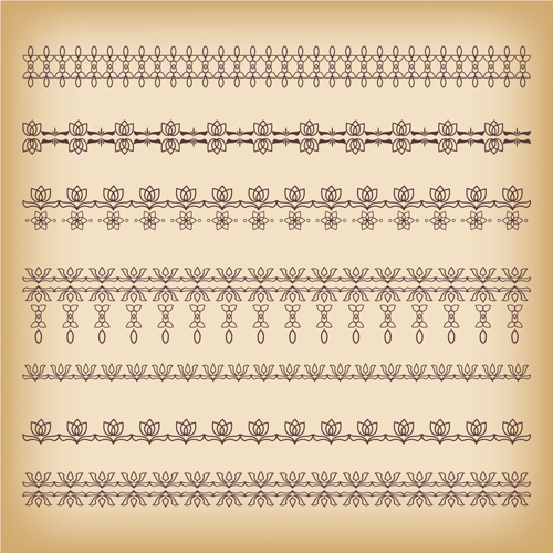Simlpe floral borders seamless vector 02 Simlpe seamless floral borders   