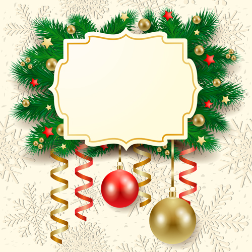 Cute Christmas cards with frame vector set 03 label frame christmas cards background   