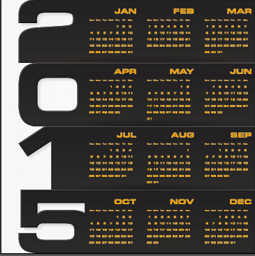 2015 company calendar black with yellow style vector 04 yellow company calendar black 2015   