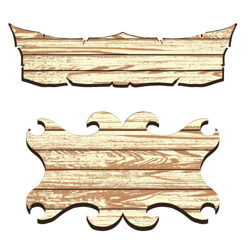 Wooden signs design vectors set 05 wooden signs design   