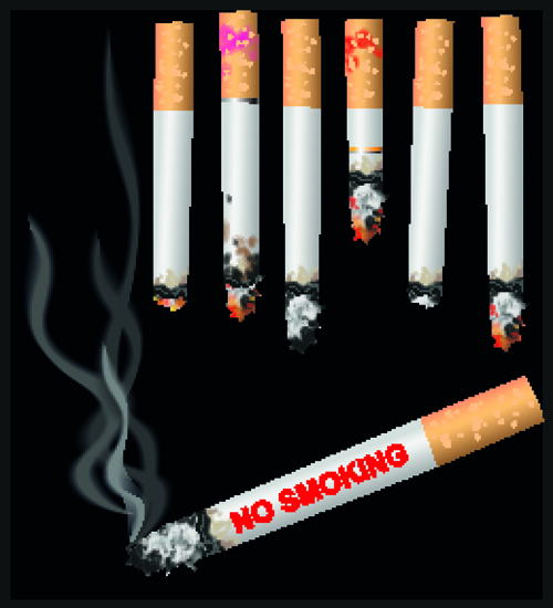 Set of No smoking design elements vector 01 smoking no elements element   