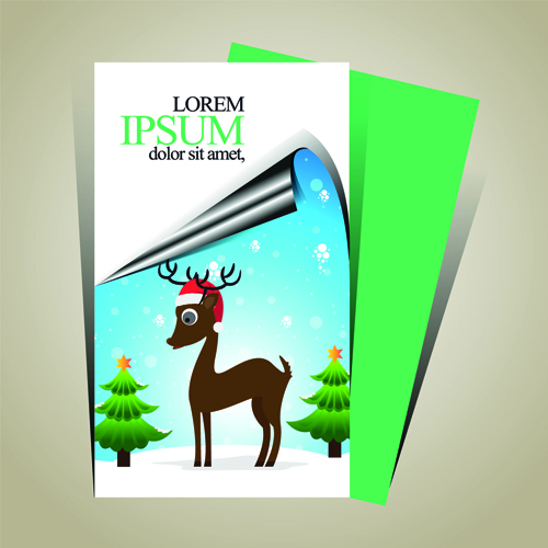 Minimalistic 2015 Merry Christmas flyer cover vector 03 minimalistic merry christmas flyer cover christmas 2015   